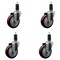 Service Caster 4'' Maroon Poly Wheel Swivel 1-1/4'' Expanding Stem Caster Set, 4PK SCC-EX20S414-PPUB-MRN-114-4 - alternate 1